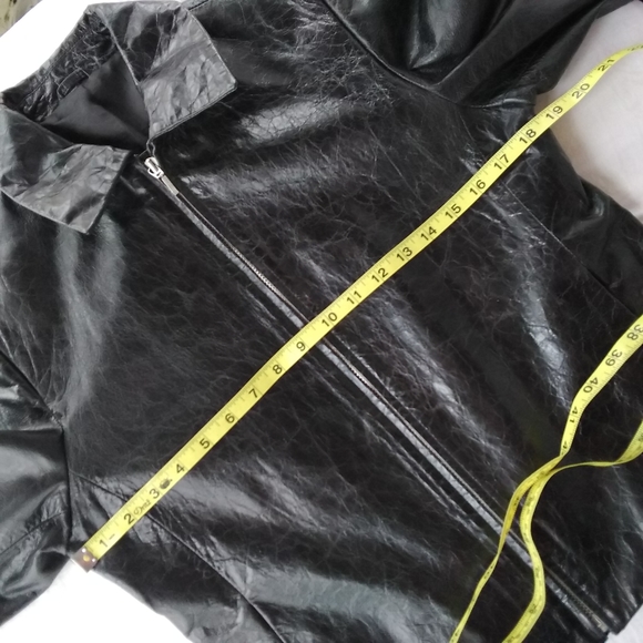 Genuine Leather Euro-Style Moto Jacket - Picture 13 of 16